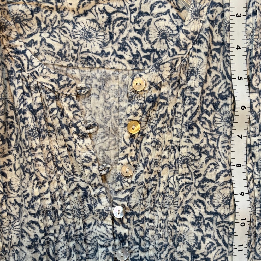 Faherty Blue and White Floral Midi Dress - Picture 8 of 8